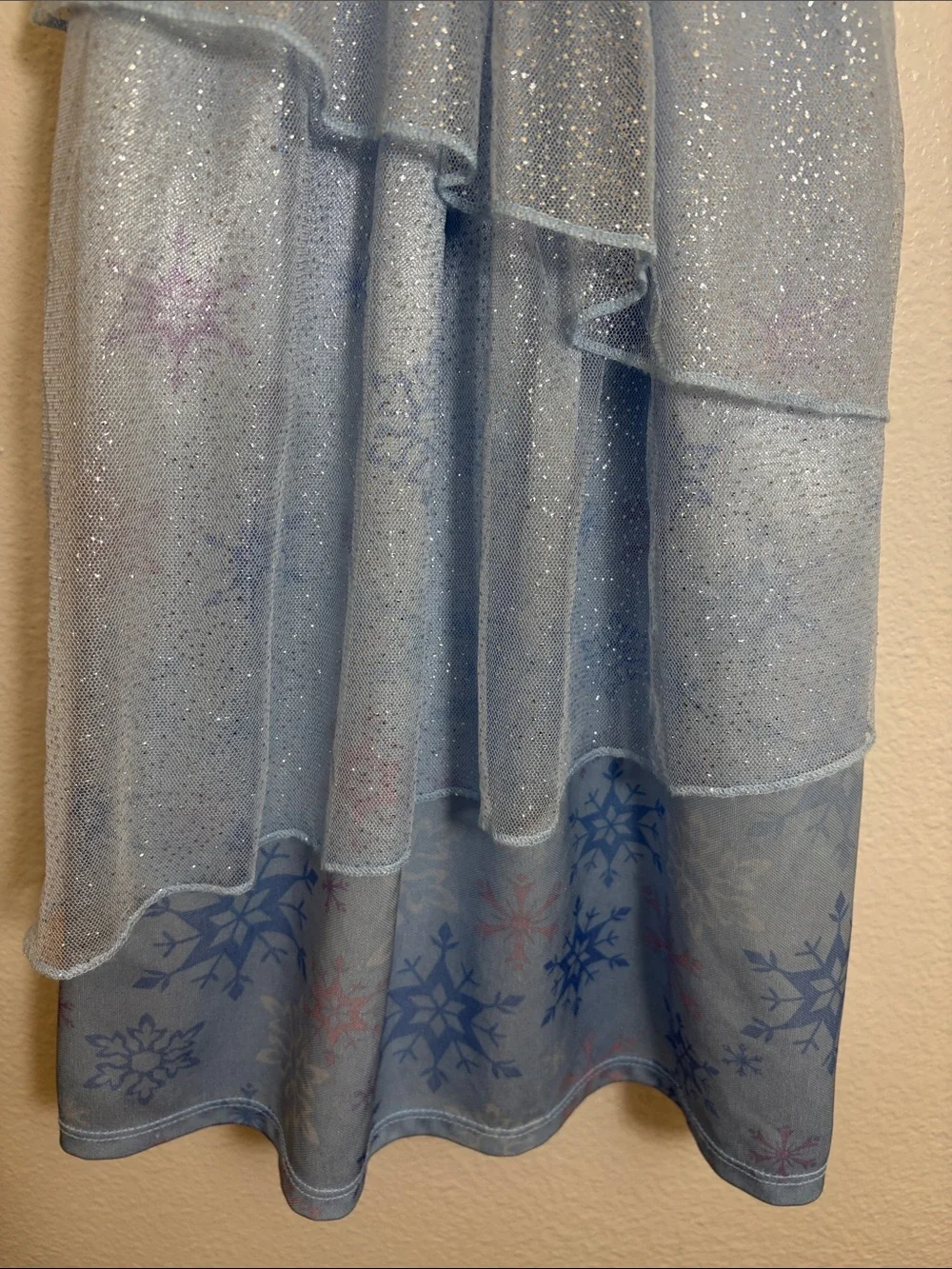 Disney Frozen Light Blue Elsa Anna Glitter Princess Nightgown